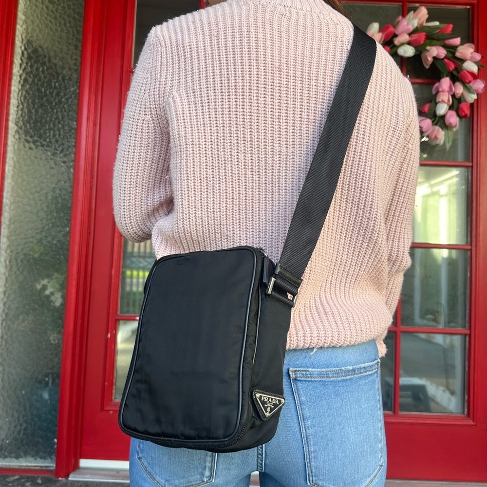 Prada Black Nylon Crossbody with Wide Strap